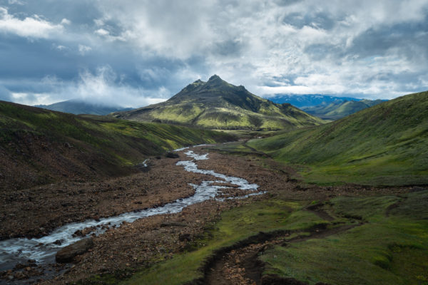 A lone peak in the Icelandic Highlands near Alftavatn